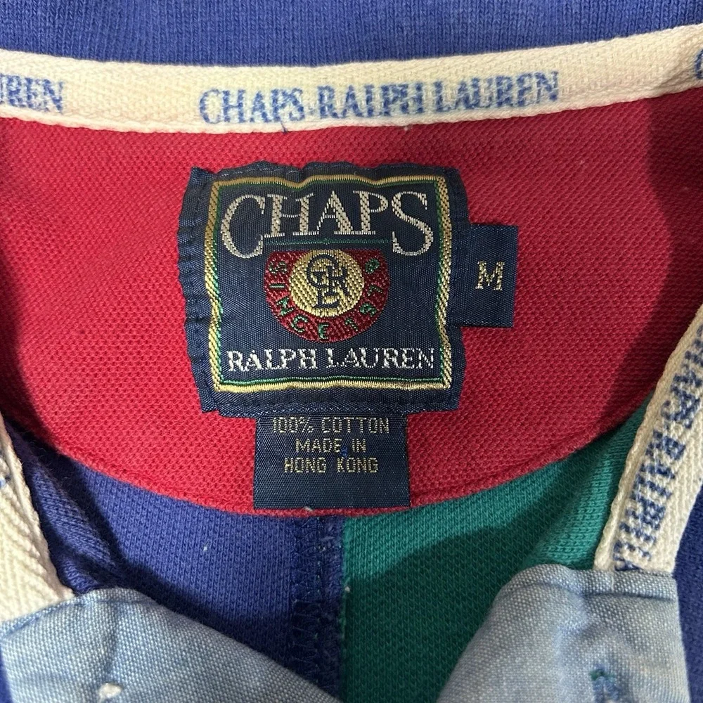 VTG Chaps Ralph Lauren Polo Mens M‎ Colorblock Retro 80s Beach Preppy Colorful